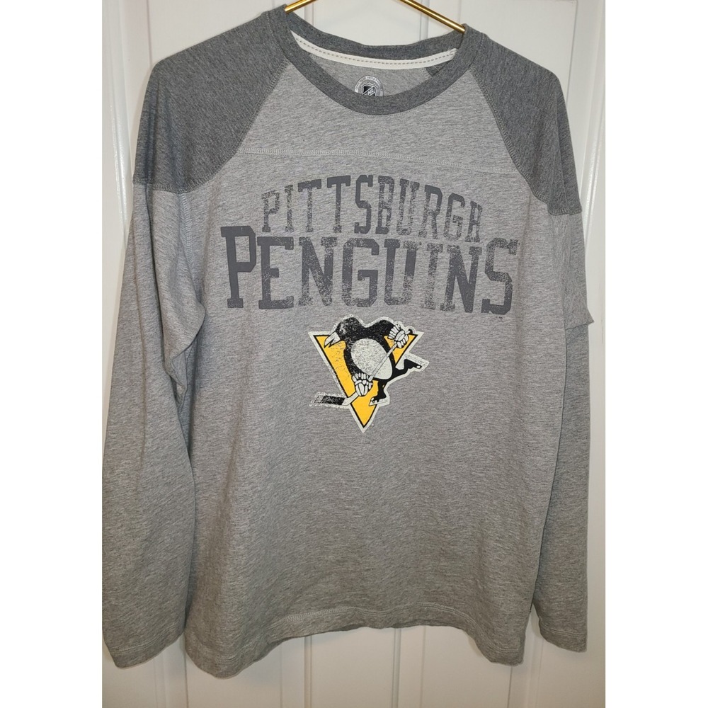 G-III Sports by Carl Banks NHL‎ Pittsburgh Penguins Shirt Gray Hockey Lg